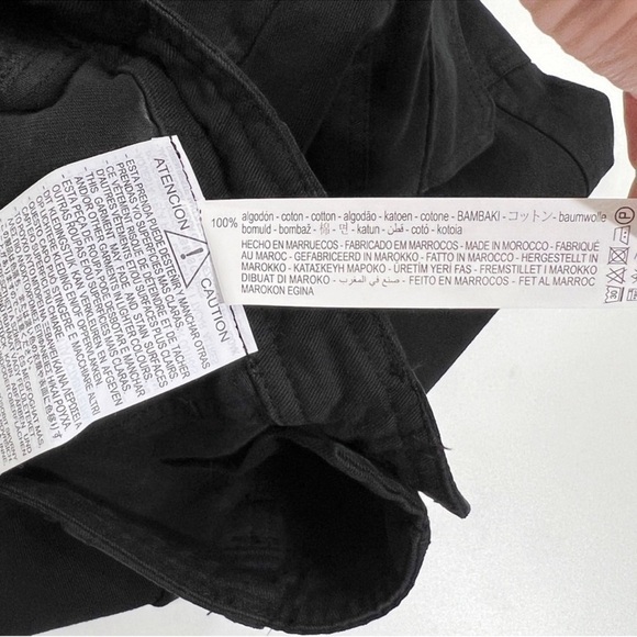 Zara High Rise Straight Leg Cargo Pants Black big pockets straight leg - Picture 8 of 9